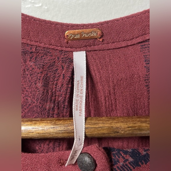 Free People Tree Swing Dress in Maroon Medallion W/Pockets SZ Small - Picture 8 of 8